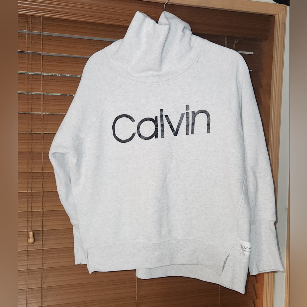 ⭐️Calvin Klein Performance Cowl Neck Sweatshirt Gray Medium Athleisure- Like New